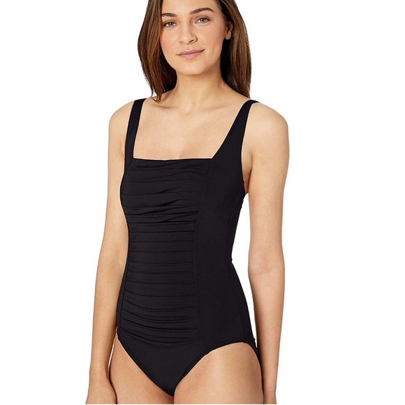 Calvin Klein Pleated One Piece Swimsuit - Picture 2 of 6